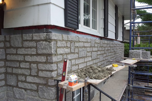 Stone wall renovation