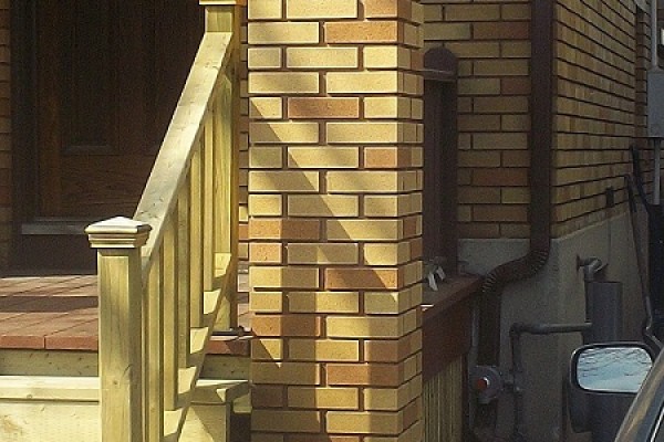 Rebuilt brick column
